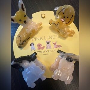 NWTPINK LINEN Set Of 4 Acrylic Paws Dogs Hair Clips